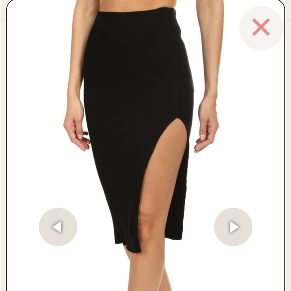 Cotton Citizen Black Pencil Skirt with Slit XS NWT $125 - Picture 2 of 6